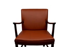 Midcentury Rosewood Armchair by Ole Wanscher, Upholstered with Aniline Leather