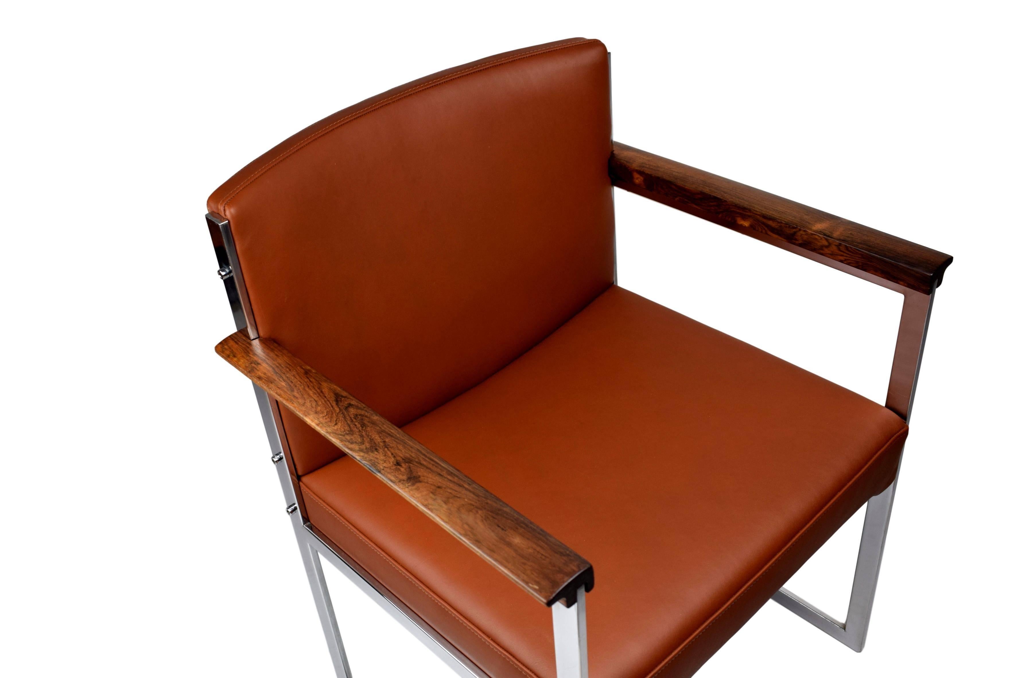 Late 20th Century Midcentury Armchair by Illum Wikkelsø, Aniline Leather, P. Schultz & Co For Sale