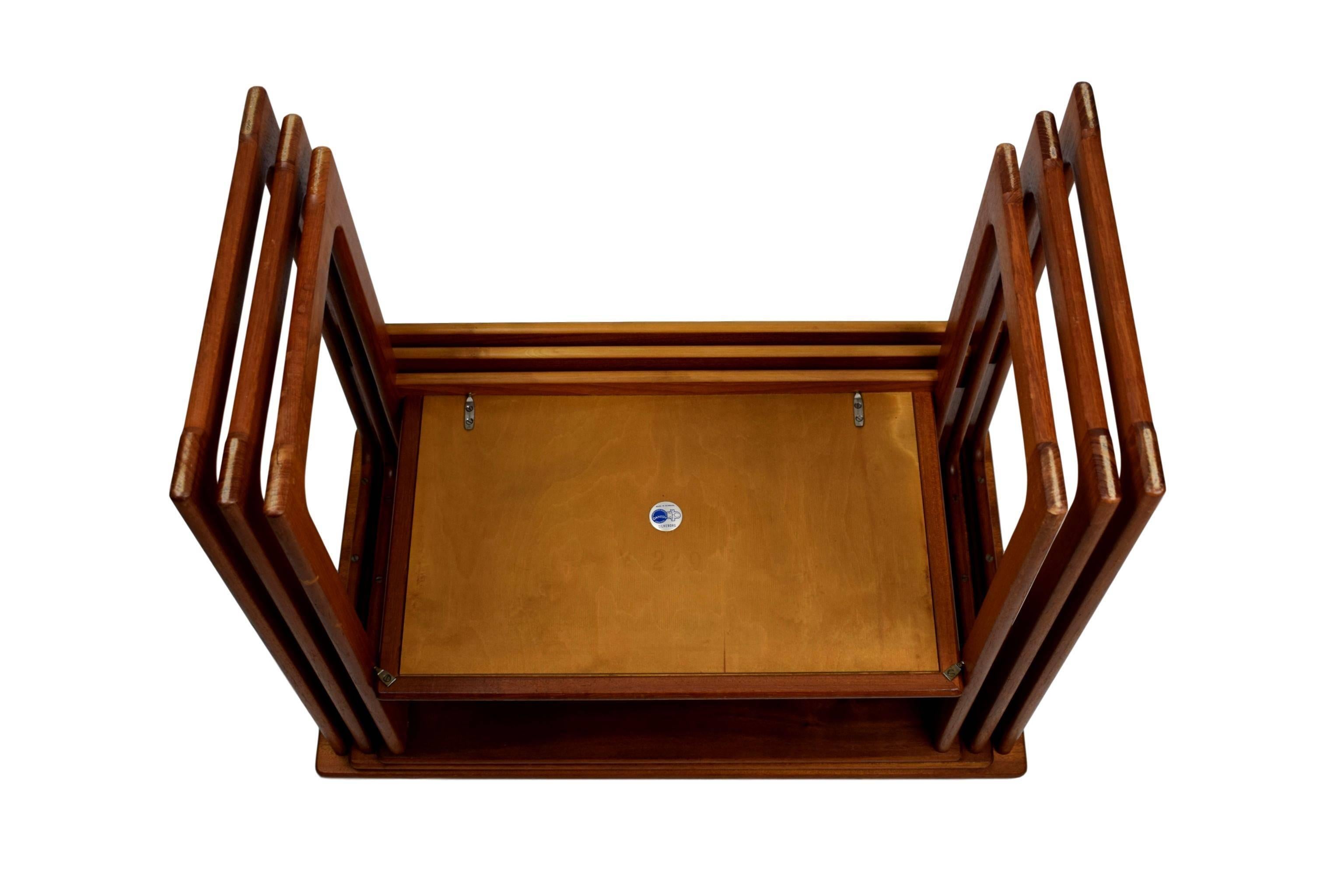 Midcentury Nesting Tables by Johannes Andersen & Illum Wikkelsø Model 219, Teak For Sale 2