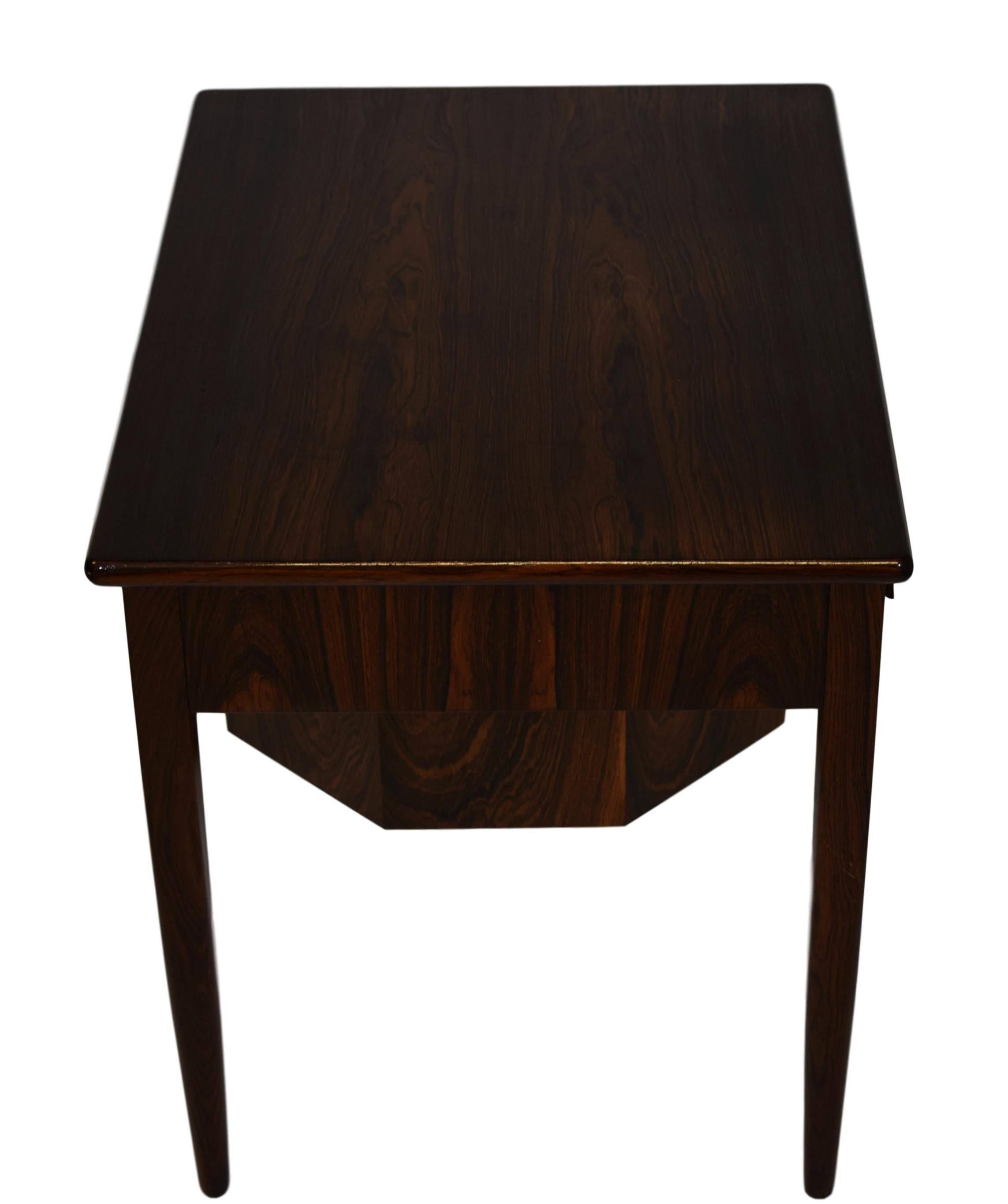 Mid-20th Century Danish Midcentury Sewing Table with Drop-Leaf by Johannes Andersen, Rosewood For Sale