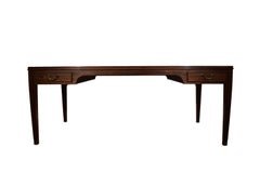 Danish Midcentury Coffee Table by Frits Henningsen, Four Drawers, Brass Handles