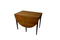 Early Danish Midcentury Drop-Leaf Table by Frits Henningsen, Six Legs, Oak