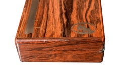 Danish Midcentury Rosewood Box with Silver Inlays Depicting a Ship and Swans