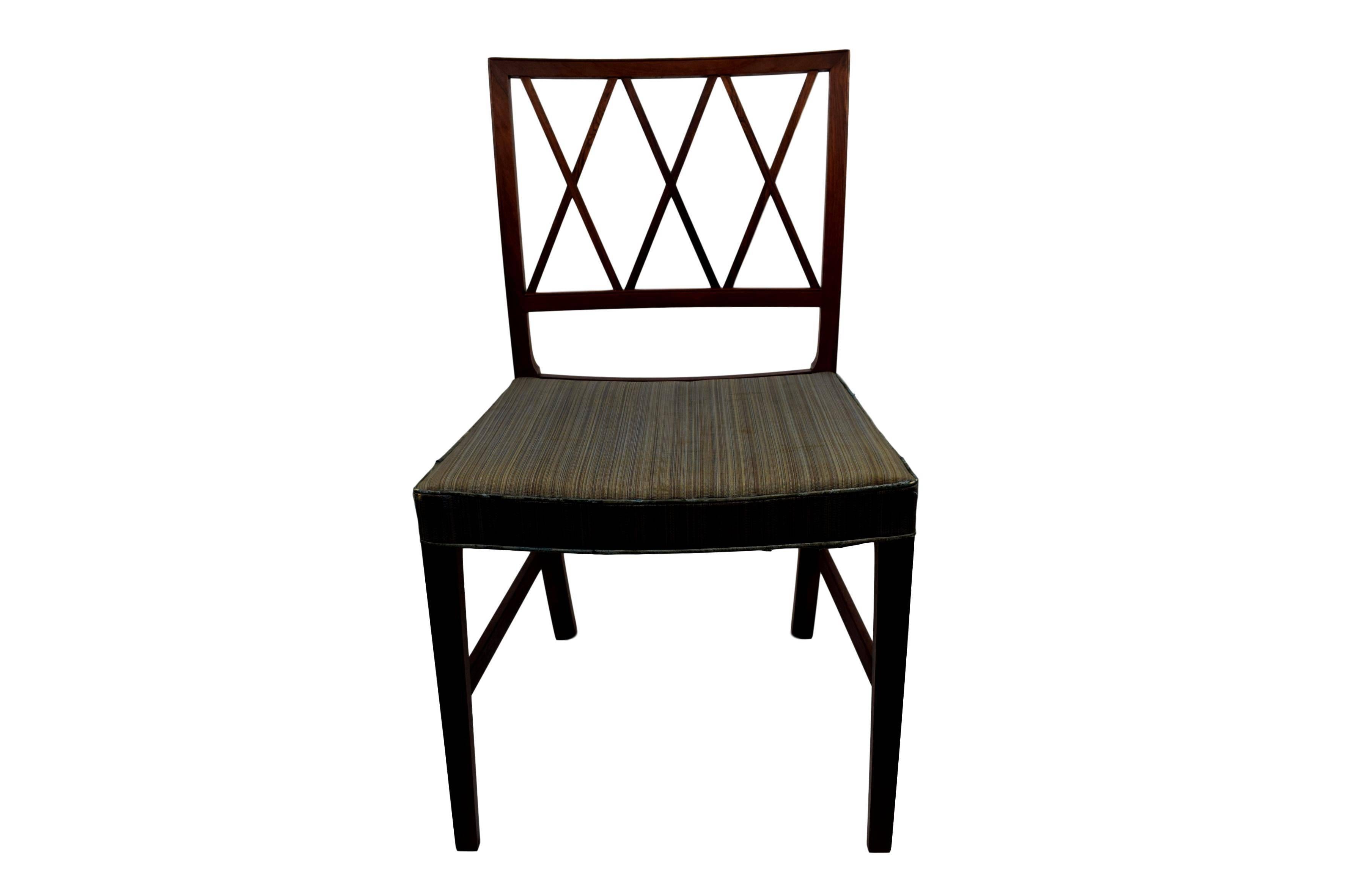 Scandinavian Modern Three Early Midcentury Rosewood Dining Chairs by Ole Wanscher, A.J. Iversen