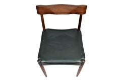 Danish Midcentury Rosewood Chair by Anders Jensen, Green Leather Upholstery