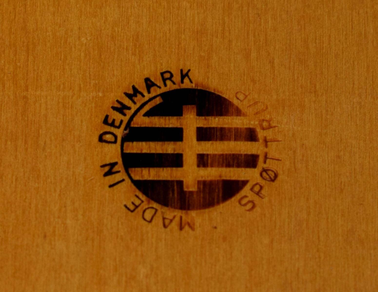 Danish Midcentury Teak Ottoman by Spøttrup, Brown Aniline Leather, Stamped For Sale 2
