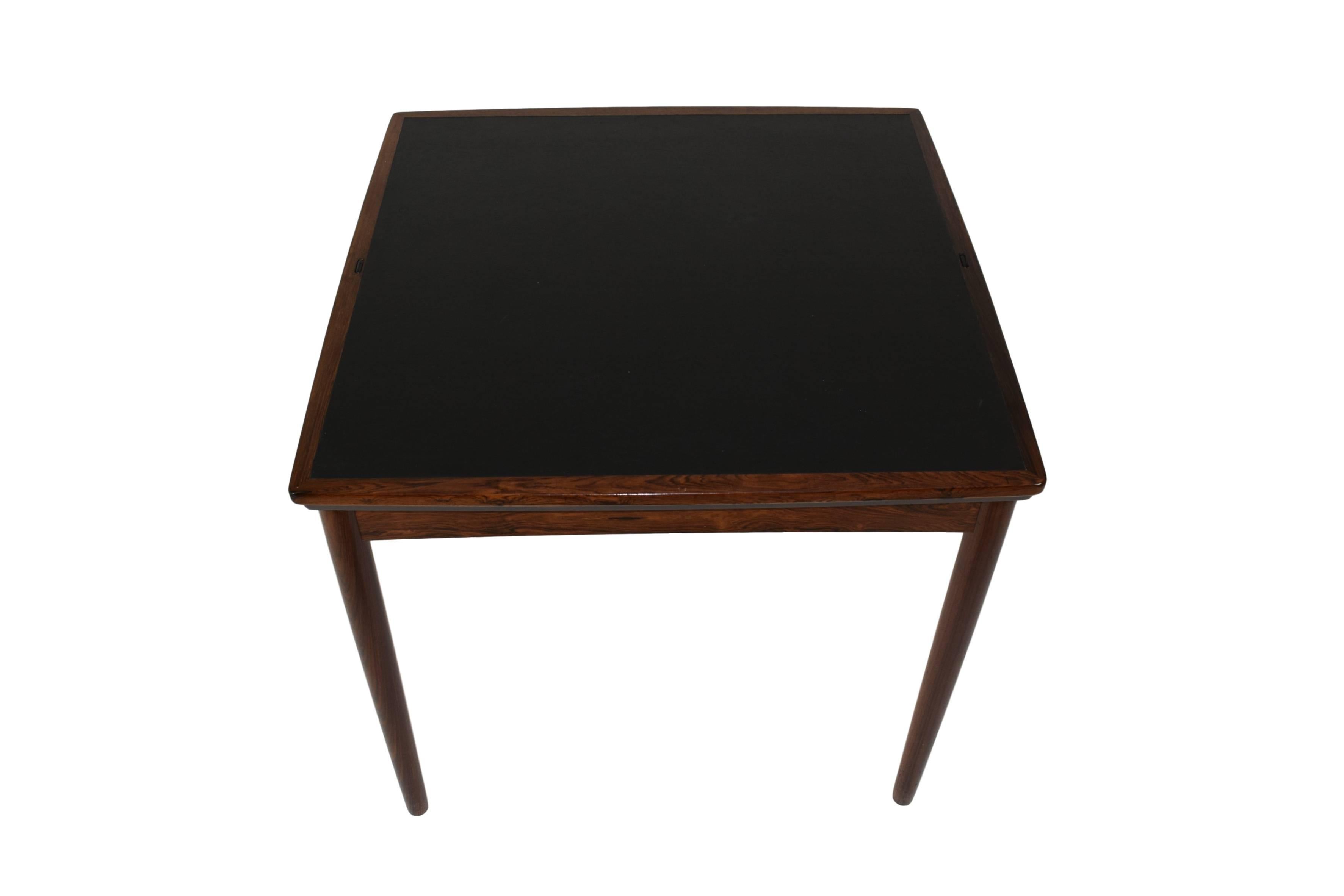 Rosewood Danish Midcentury Games Table / Dining Table by Poul Hundevad, Reversible Top