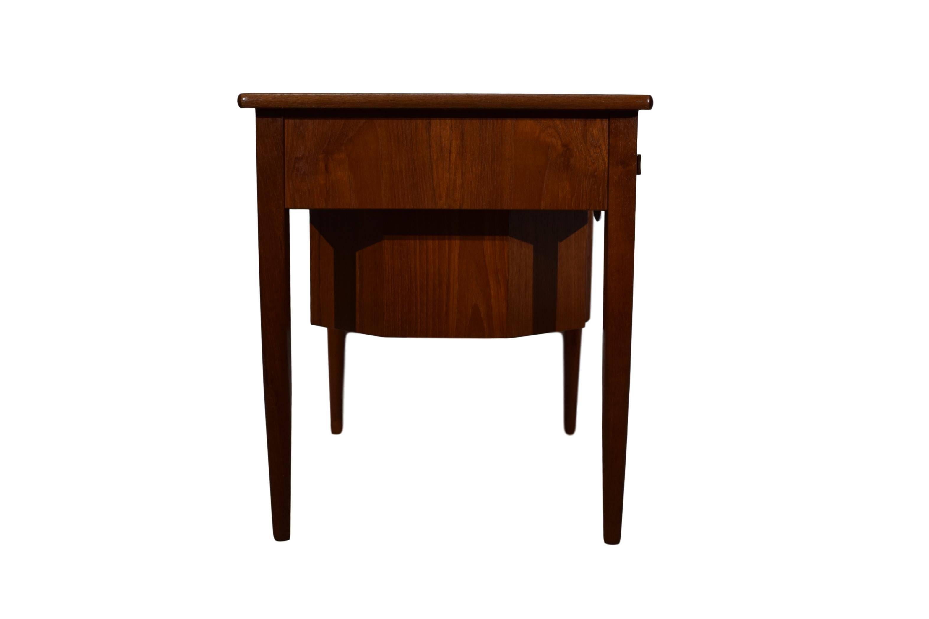 Mid-20th Century Danish Midcentury Sewing Table with Drop-Leaf by Johannes Andersen, Teak For Sale