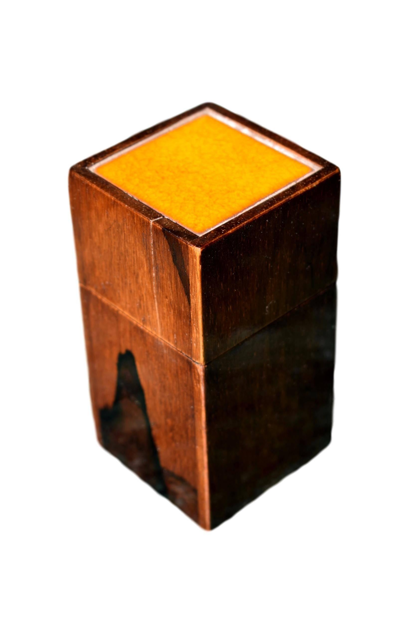 A unique Danish midcentury rosewood box by Alfred Klitgaard with decorative enamel by Danish artist Bodil Eje.

Stamped 