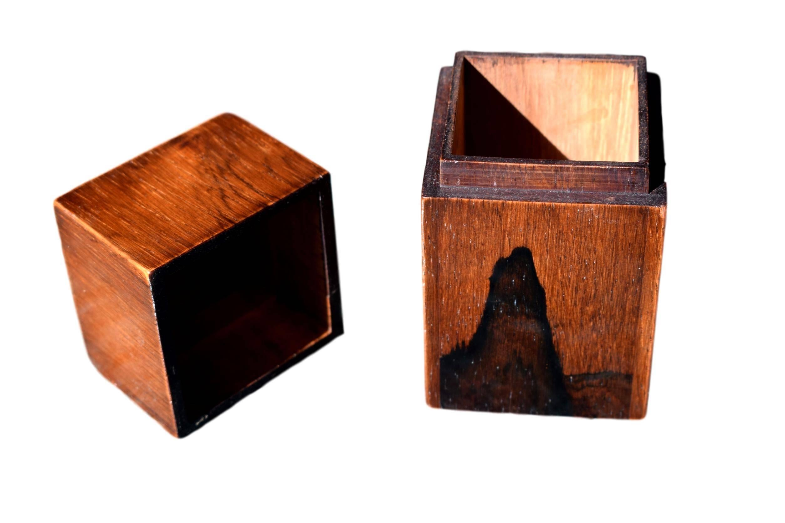 Polychromed Danish Midcentury Rosewood Box by Alfred Klitgaard with Enamel by Bodil Eje For Sale