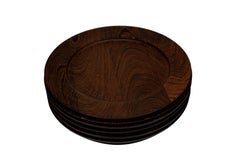 Set of Six Danish Midcentury Cover Plates by Ehrenreich, Wenge