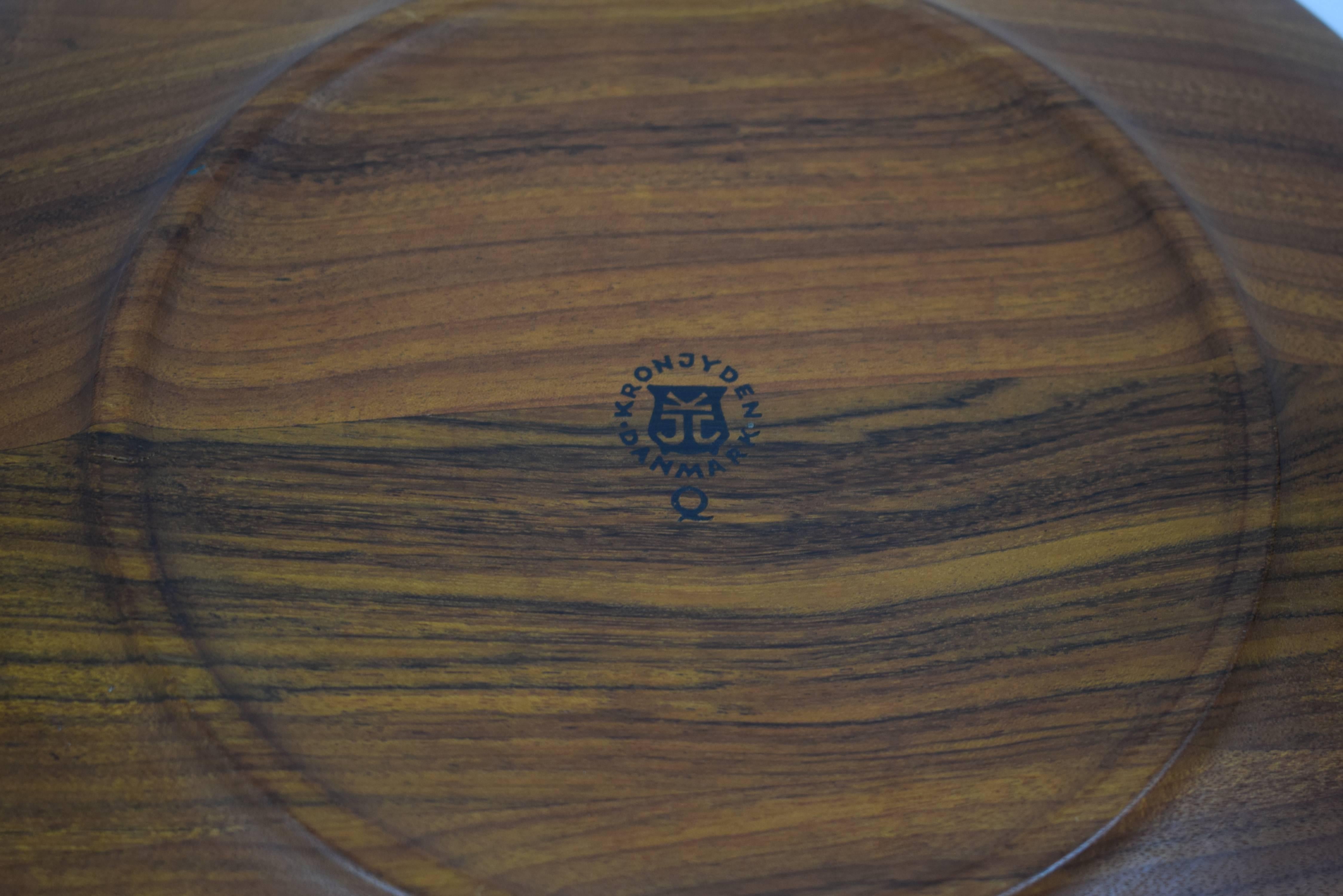 Scandinavian Modern Danish Midcentury Cover Plate by Jens Harald Quistgaard, Teak, Kronjyden For Sale