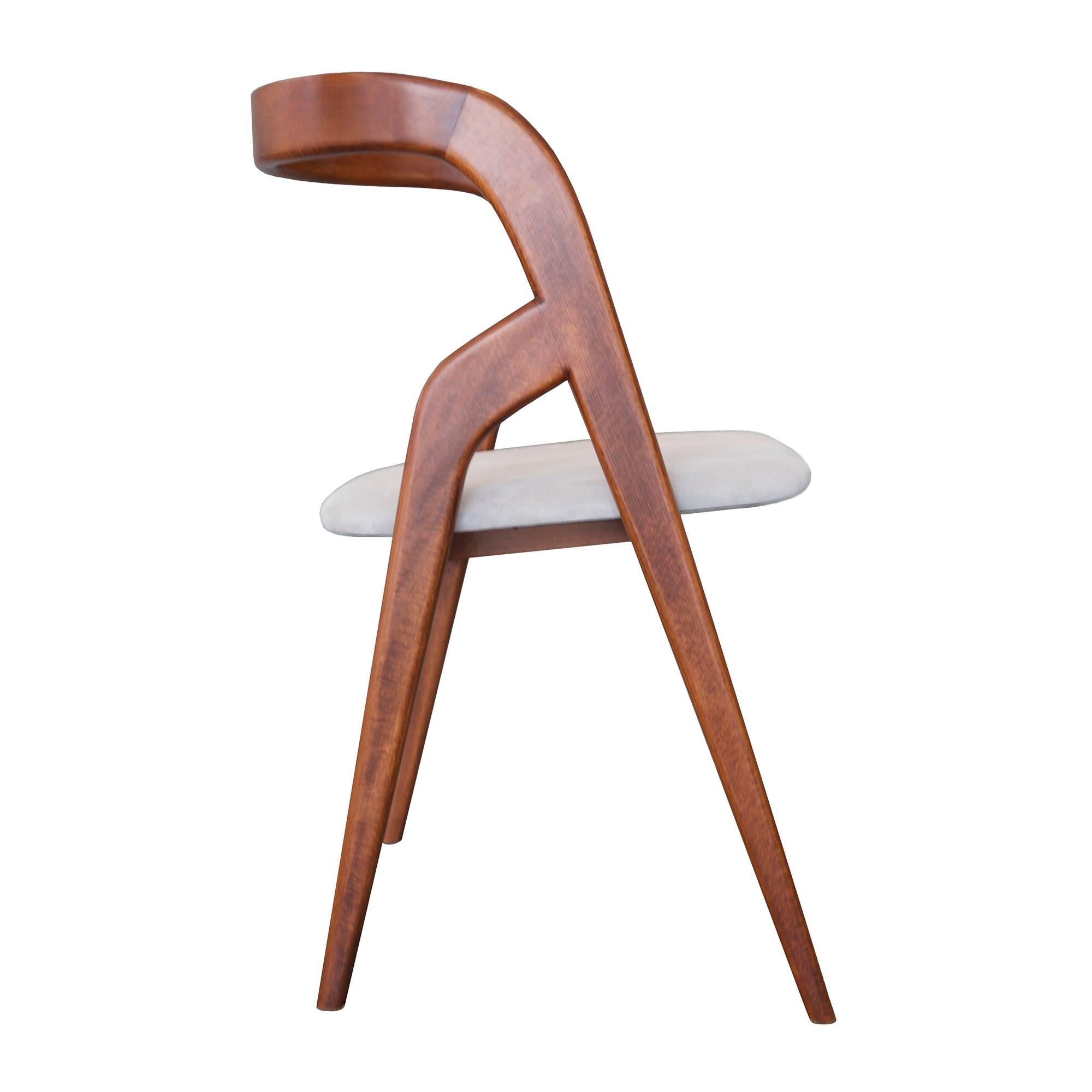 Chair in Suede and Wood designed by architect Vincenzo De Cotiis