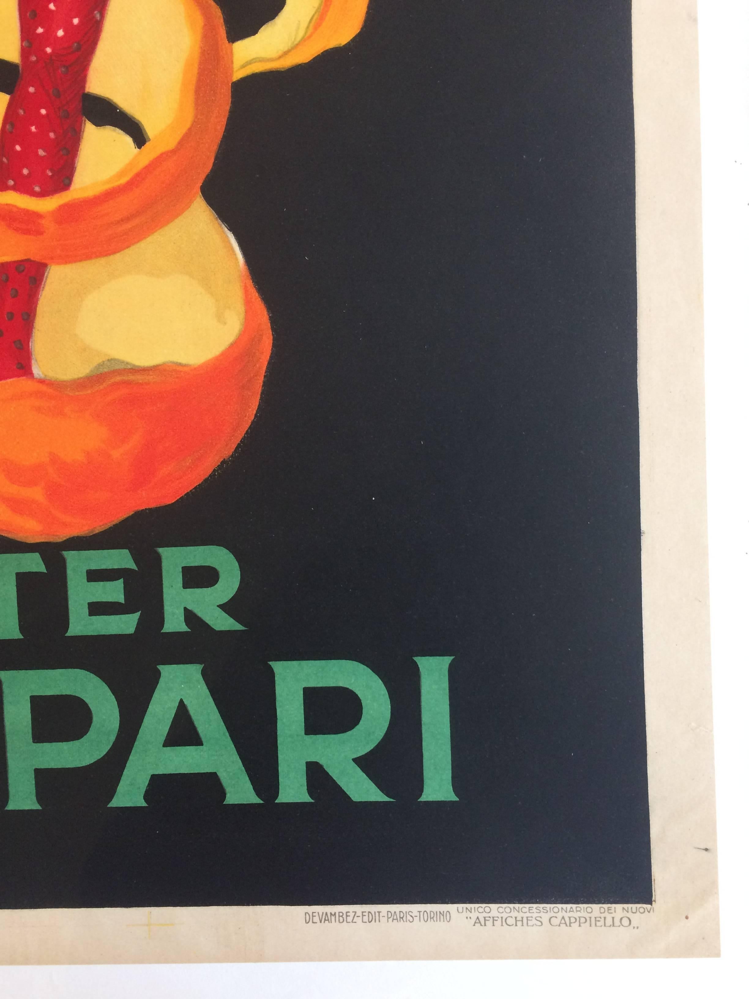 Original Vintage Poster Bitter Campari Spiratello Leonetto Cappiello, 1921 In Excellent Condition In Melbourne, Victoria