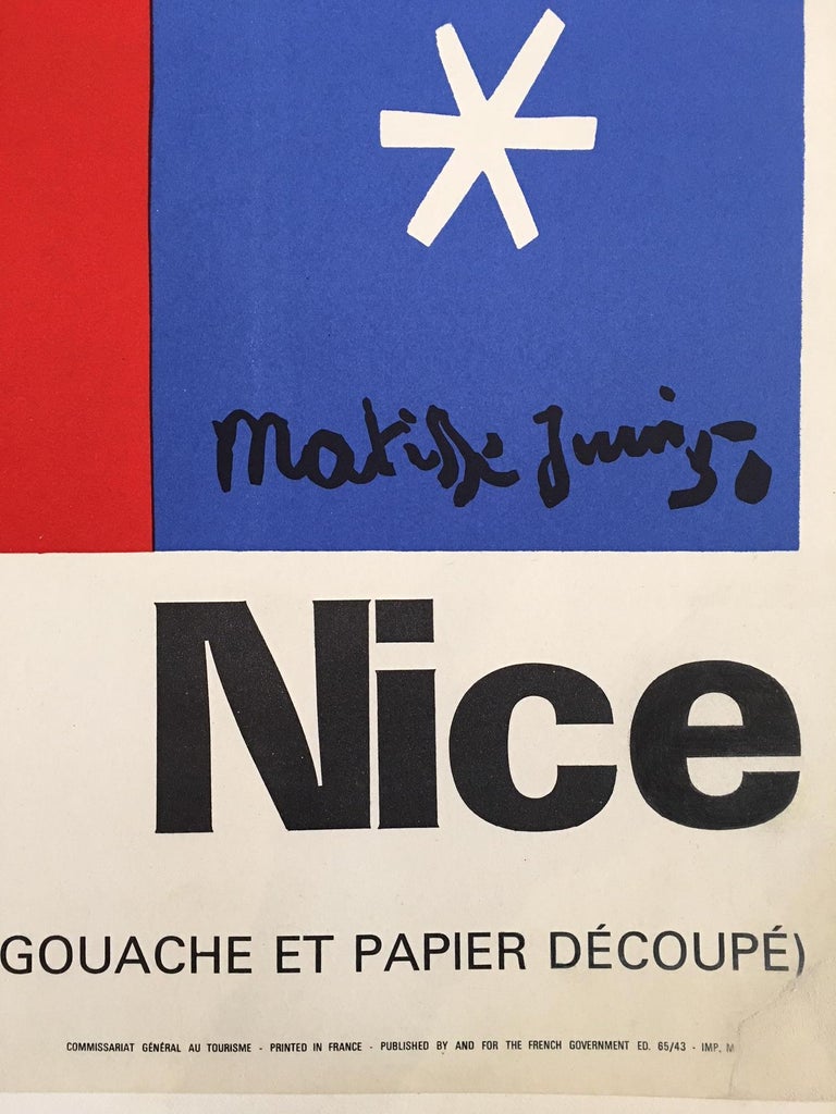 Vintage French Art & Exhibition Poster after Henri Matisse, 1960s, Nice 3