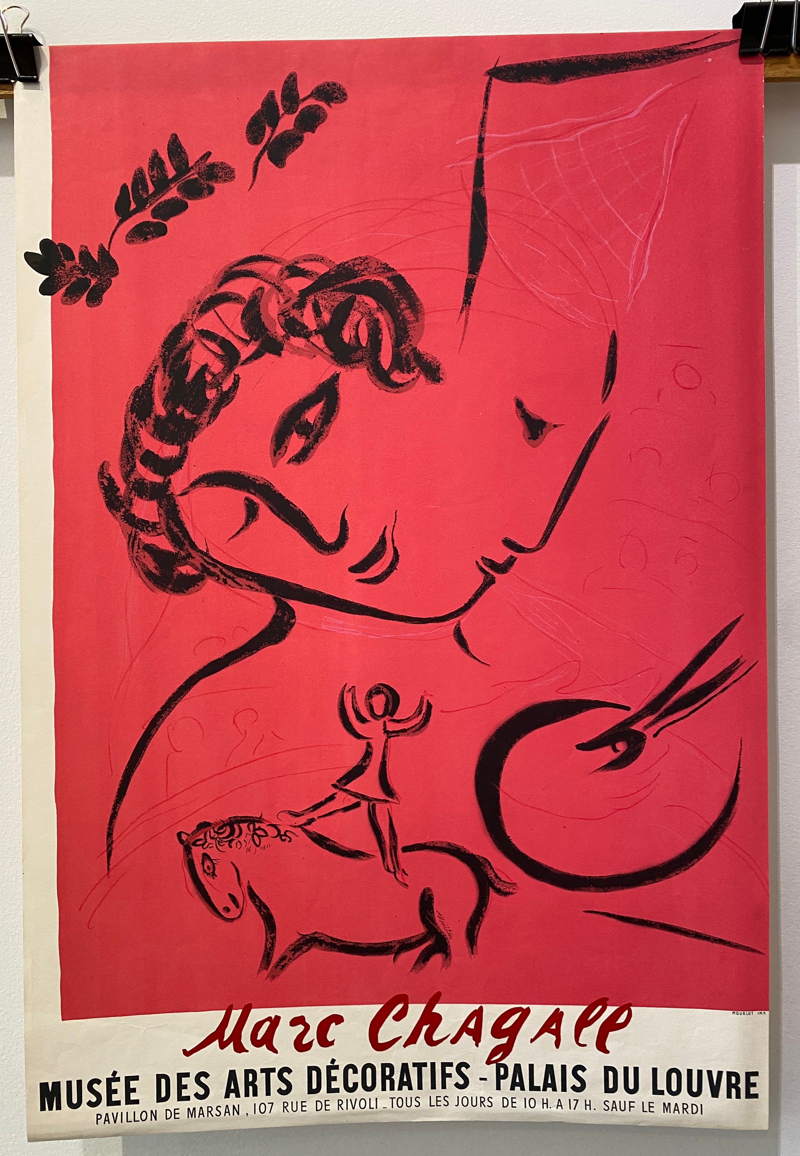 Poster d'epoca Poster originale della mostra del Musée des Arts Décoratifs di Marc Chagall