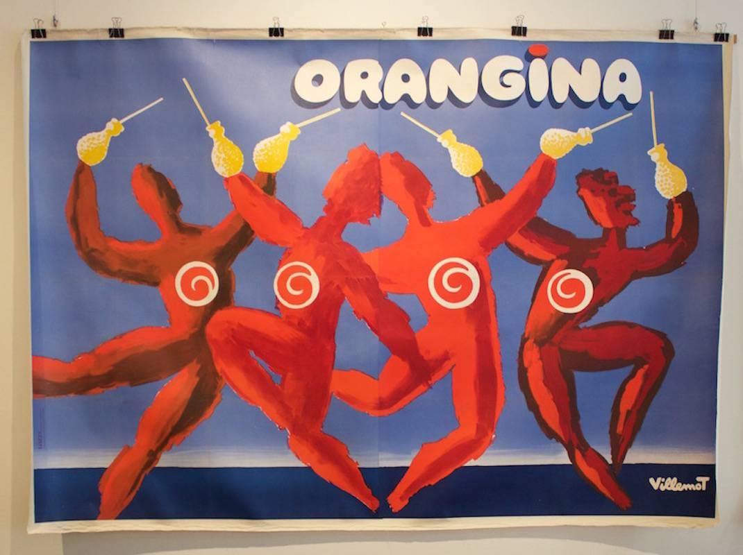 Affiche originale vintage Orangina dance Bernard Villemot, 1983, surdimensionnée

Support d'état / MATERIAL : Lin (soutenu par du papier sans acide et de la toile de coton)

Artistics : Bernard Villemot

Mesures : Rare affiche surdimensionnée