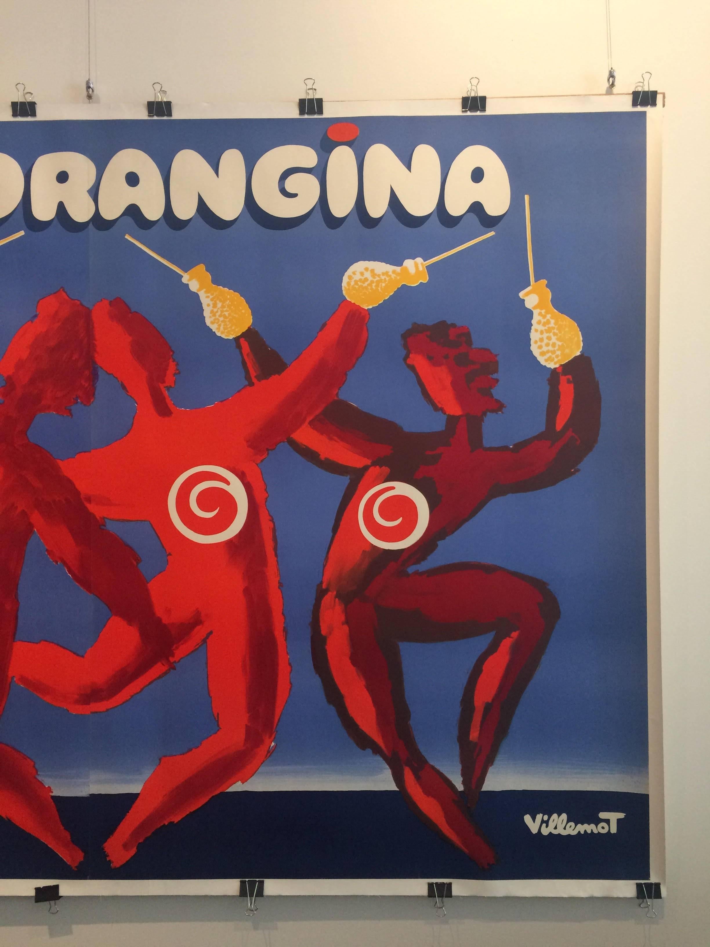 Français Affiche vintage originale Orangina Dance Bernard Villemot 1983 surdimensionnée en vente