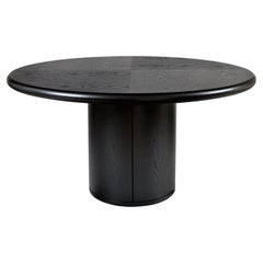 Modern, 21st Century, Oak, Wood, Round, Black, Moon Dining Table 