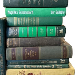 Curated Collection of 24 Antique and Vintage Green Hardcover Books, 1887–2000