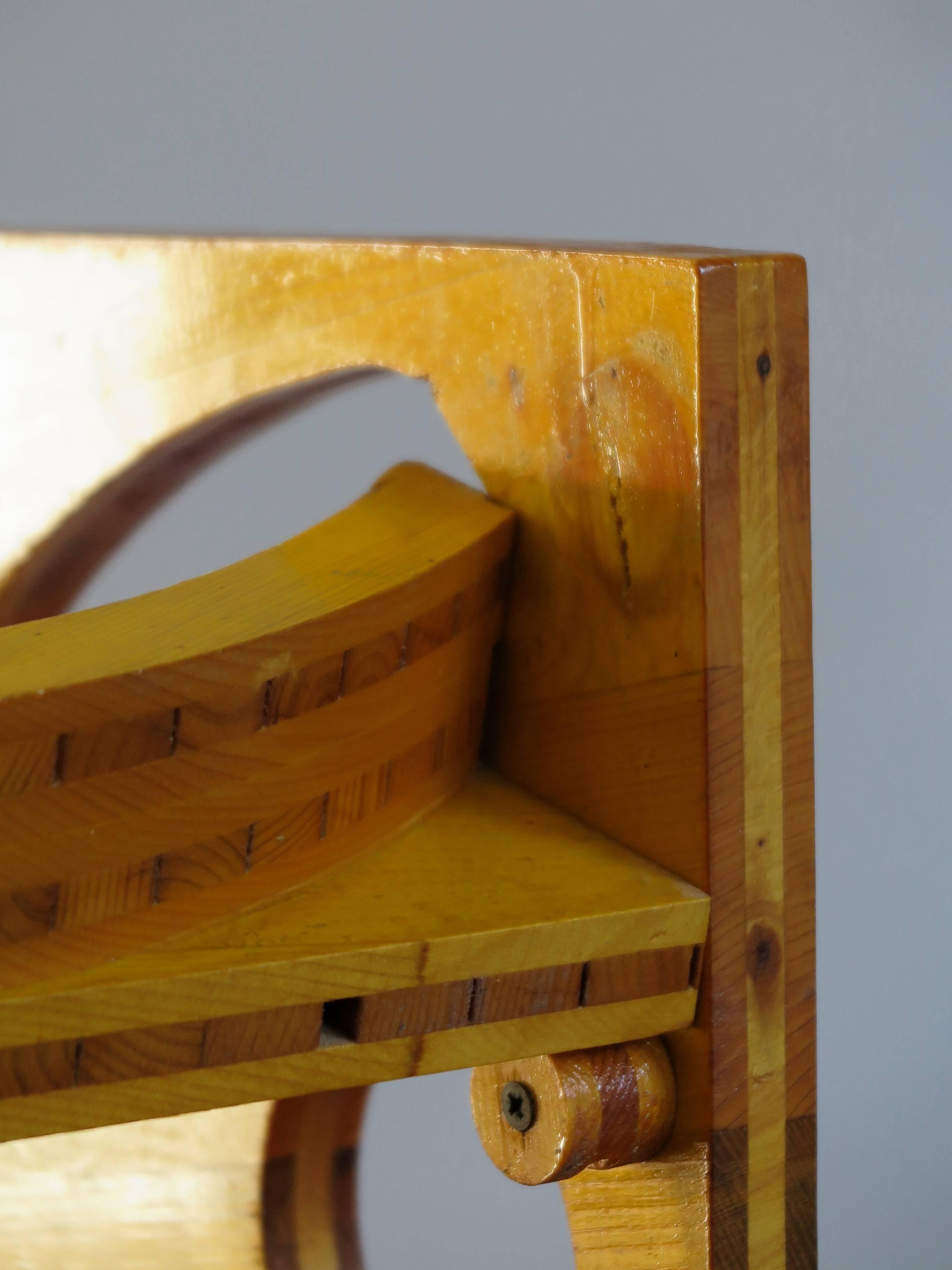 1990s Cesare Leonardi Italian Wood Prototype Chair 1
