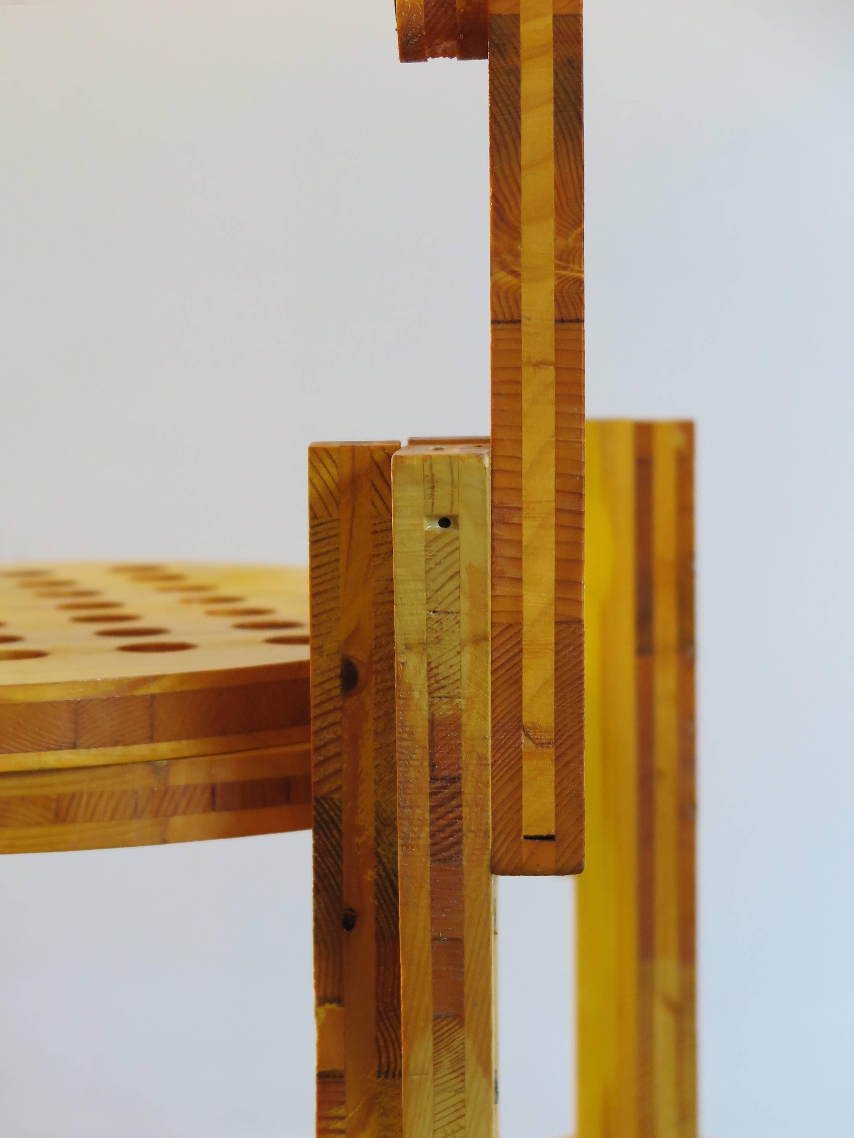 1990s Cesare Leonardi Italian Wood Prototype Chair In Excellent Condition In Reggio Emilia, IT
