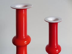 1950s Per Lütken Midcentury Scandinavian Glass Vases "Carnaby" for Holmegaard
