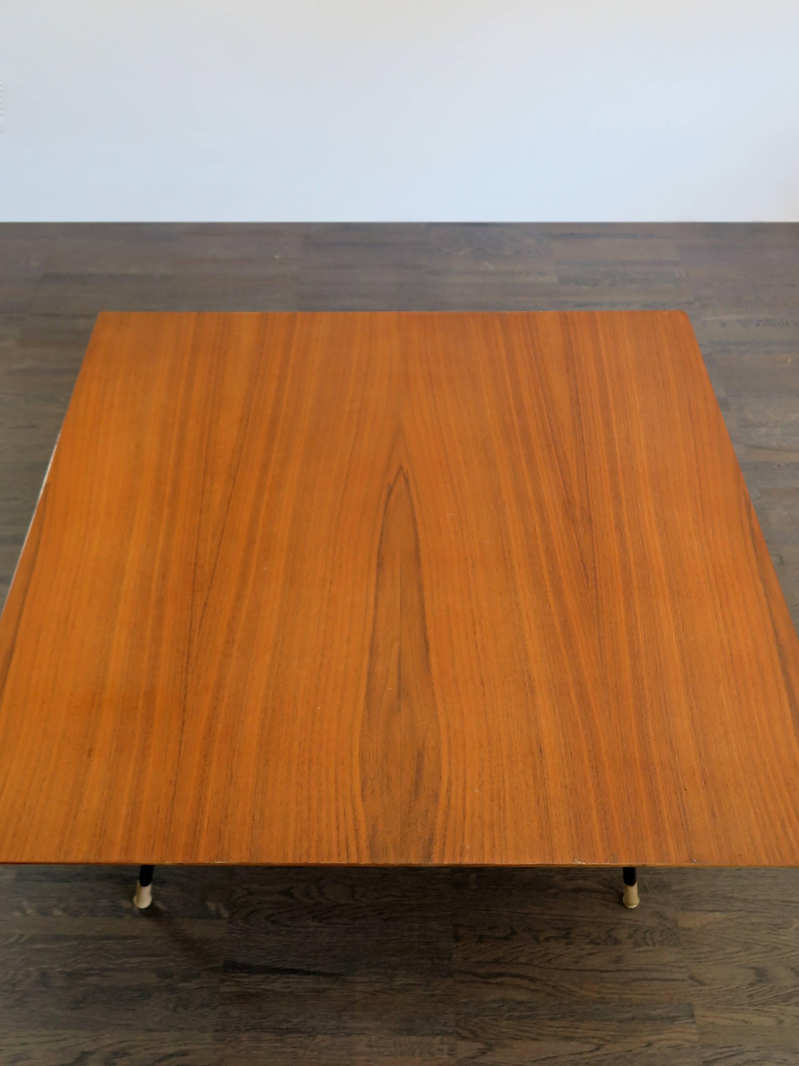 Mid-Century Modern 1950s Ico Parisi Midcentury Modern Square Wood Metal Coffee Table for Cassina