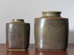 1960s Valdemar Petersen Scandinavian Stoneware Vases for Bing & Grondahl
