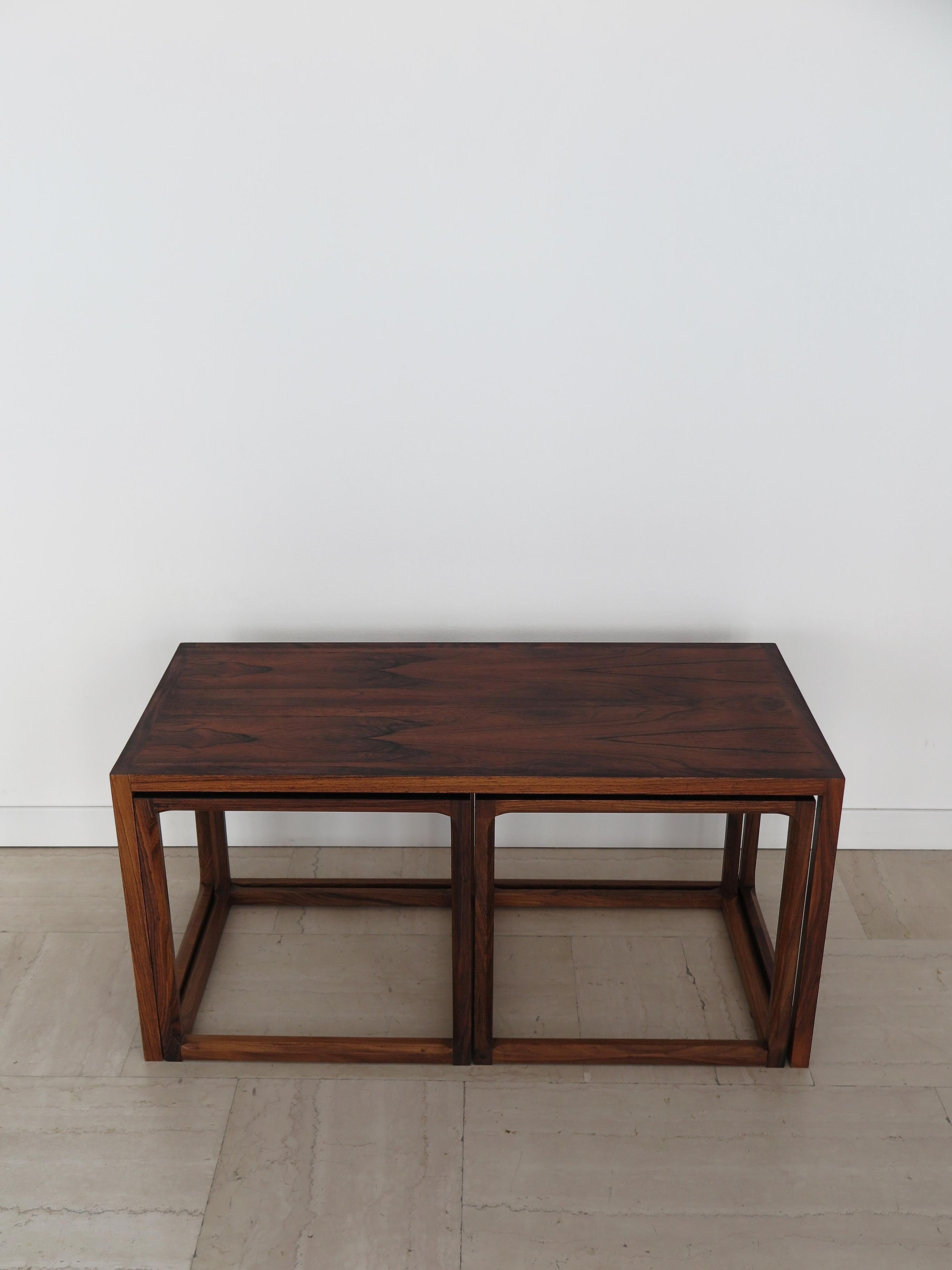 Danish Kai Kristiansen for Aksel Kiersgaard Scandinavian Dark Wood Nesting Tables 1960s For Sale
