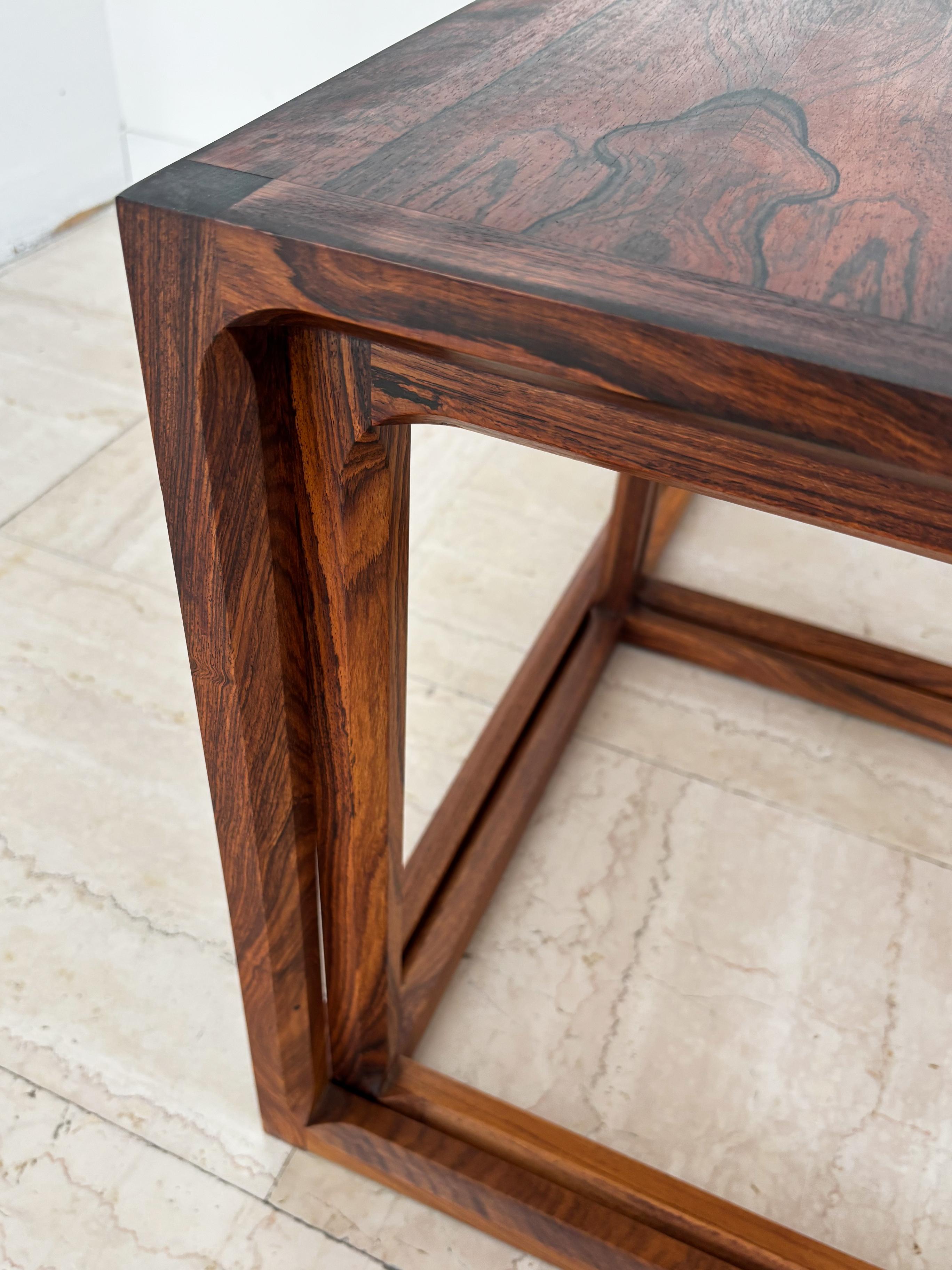 Kai Kristiansen for Aksel Kiersgaard Scandinavian Dark Wood Nesting Tables 1960s For Sale 12