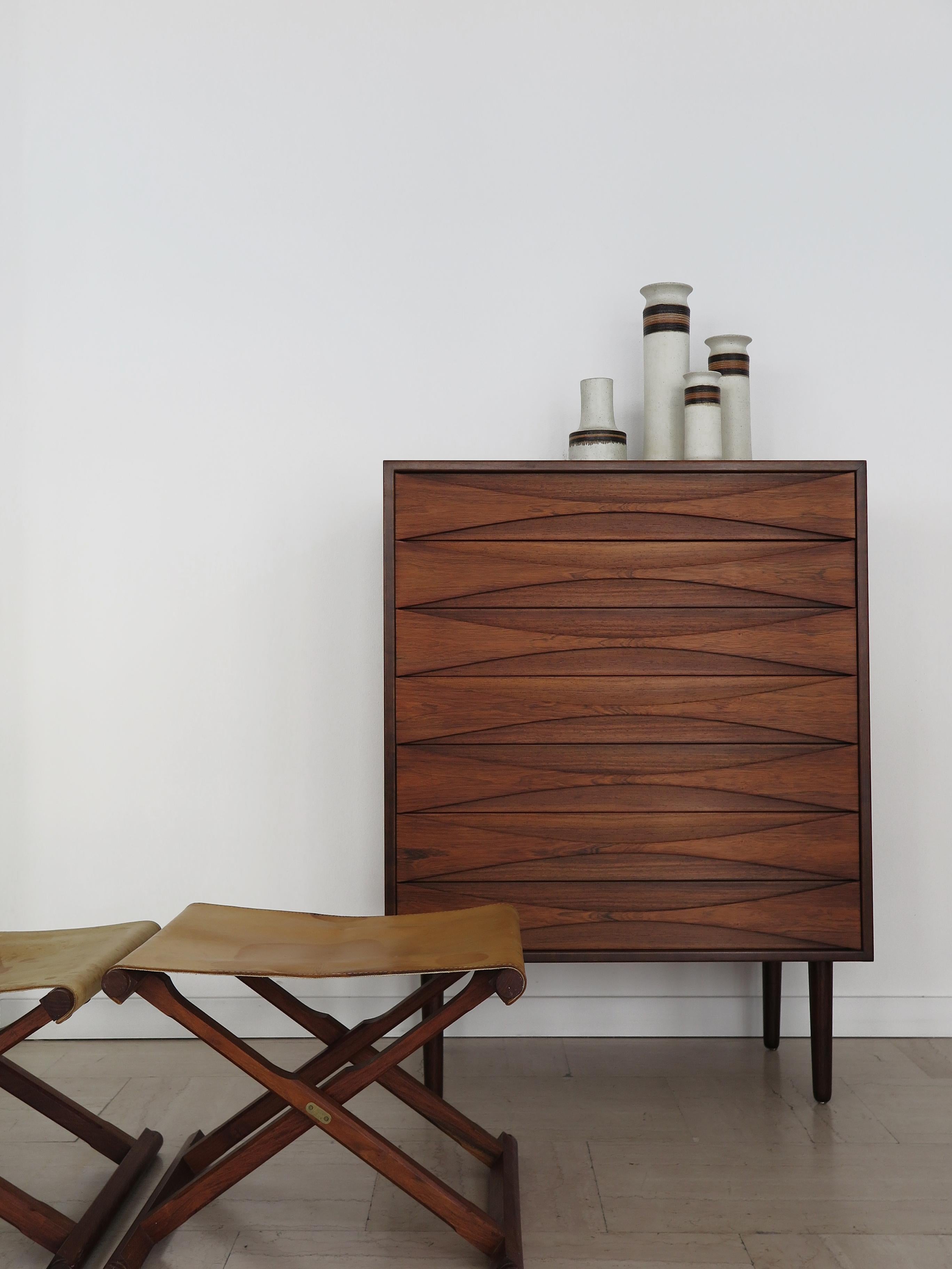 Arne Vodder Scandinavian Midcentury Dark Wood Chest of Drawers, Denmark 1960s For Sale 7