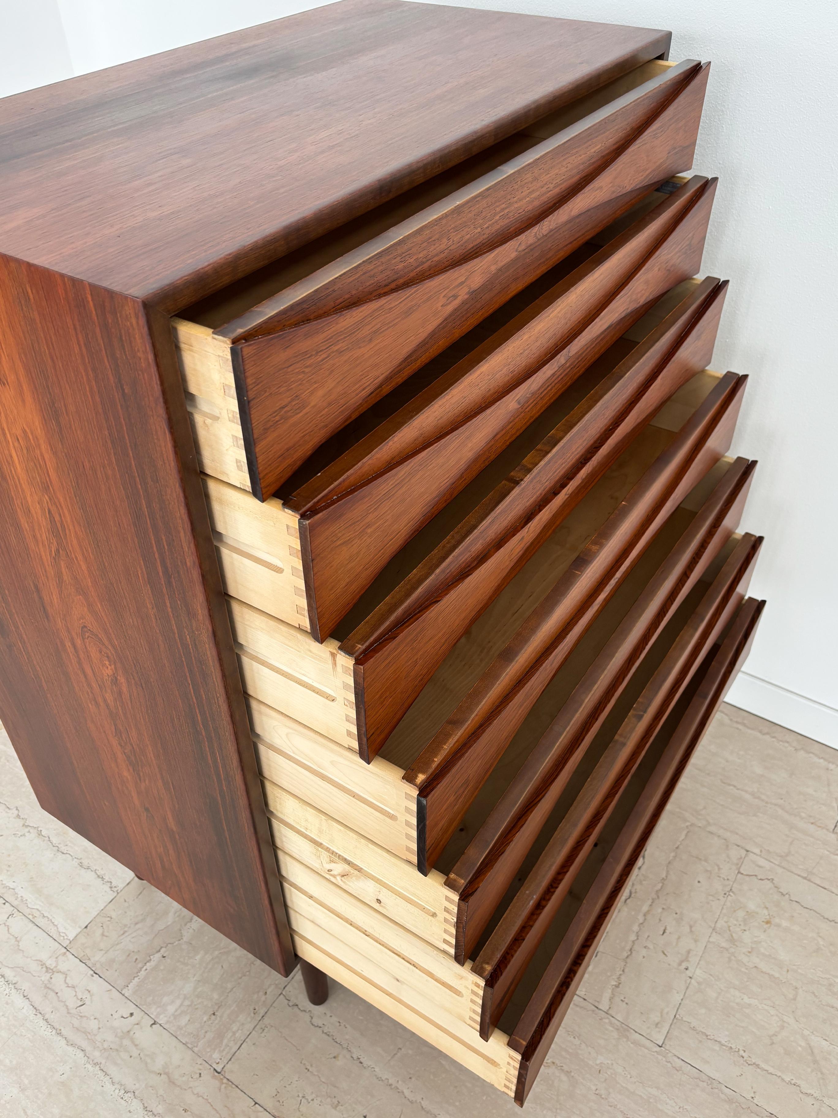 Arne Vodder Scandinavian Midcentury Dark Wood Chest of Drawers, Denmark 1960s For Sale 6