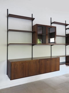 Kai Kristiansen MidCentury Scandinavo Sistema di scaffali in legno scuro FM Møbler 1960s