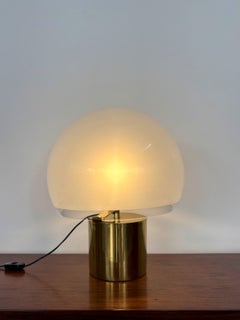 Luigi Caccia Dominioni for Azucena Italian Brass Glass Table Lamp "Porcino" 1960