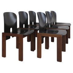 Sillas de madera negras de mediados de siglo de Afra y Tobia Scarpa, modelo 121, Italia, década de 1960