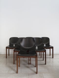 Sillas de madera negras de mediados de siglo de Afra y Tobia Scarpa, modelo 121, Italia, década de 1960