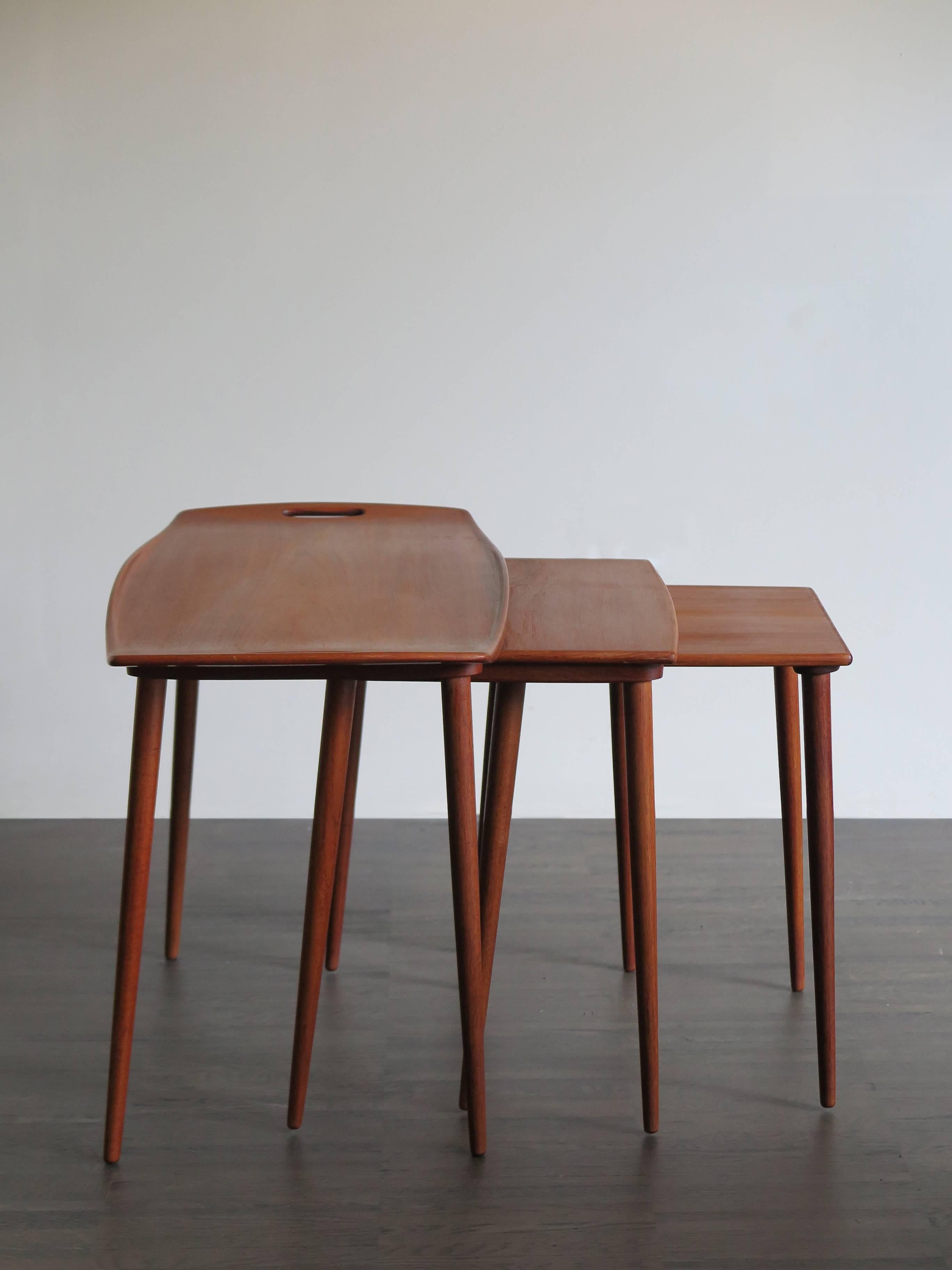 1960s Jens Harald Quistgaard Scandinavian Teak Nesting Tables for ...