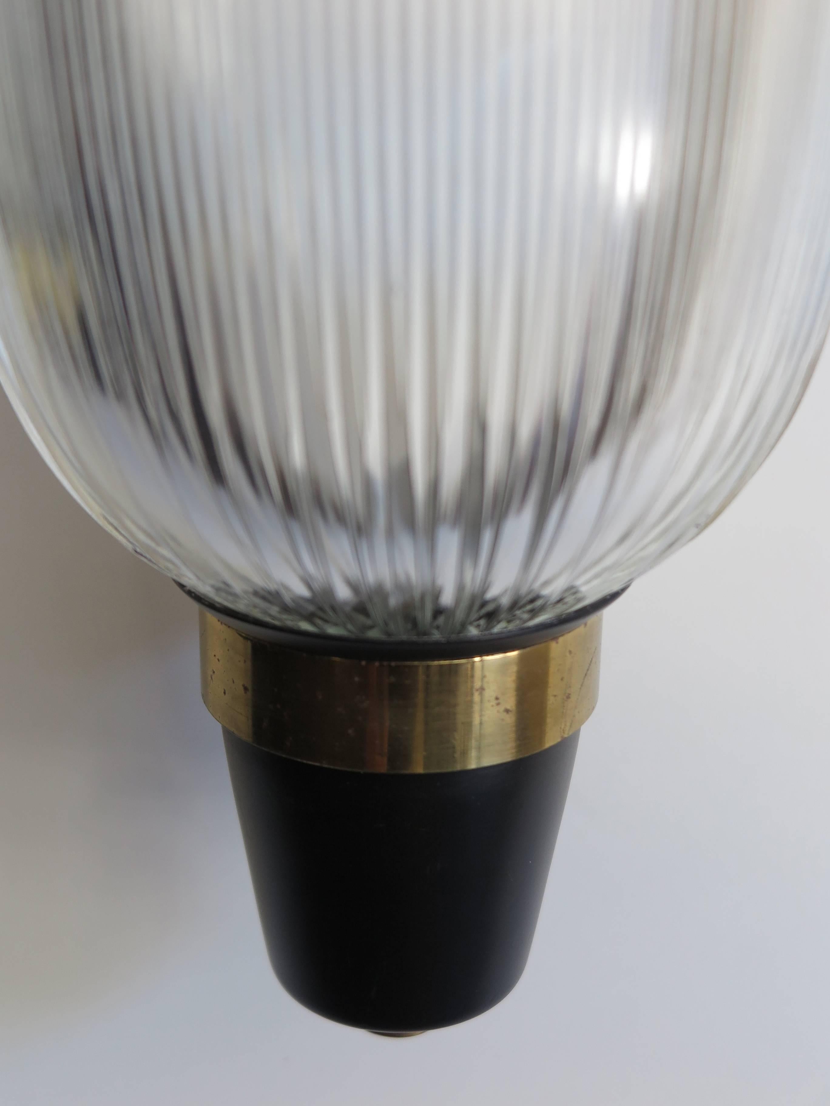 1950s Ignazio Gardella Attributed Italian Midcentury Glass Wall Lamp or Sconces 1