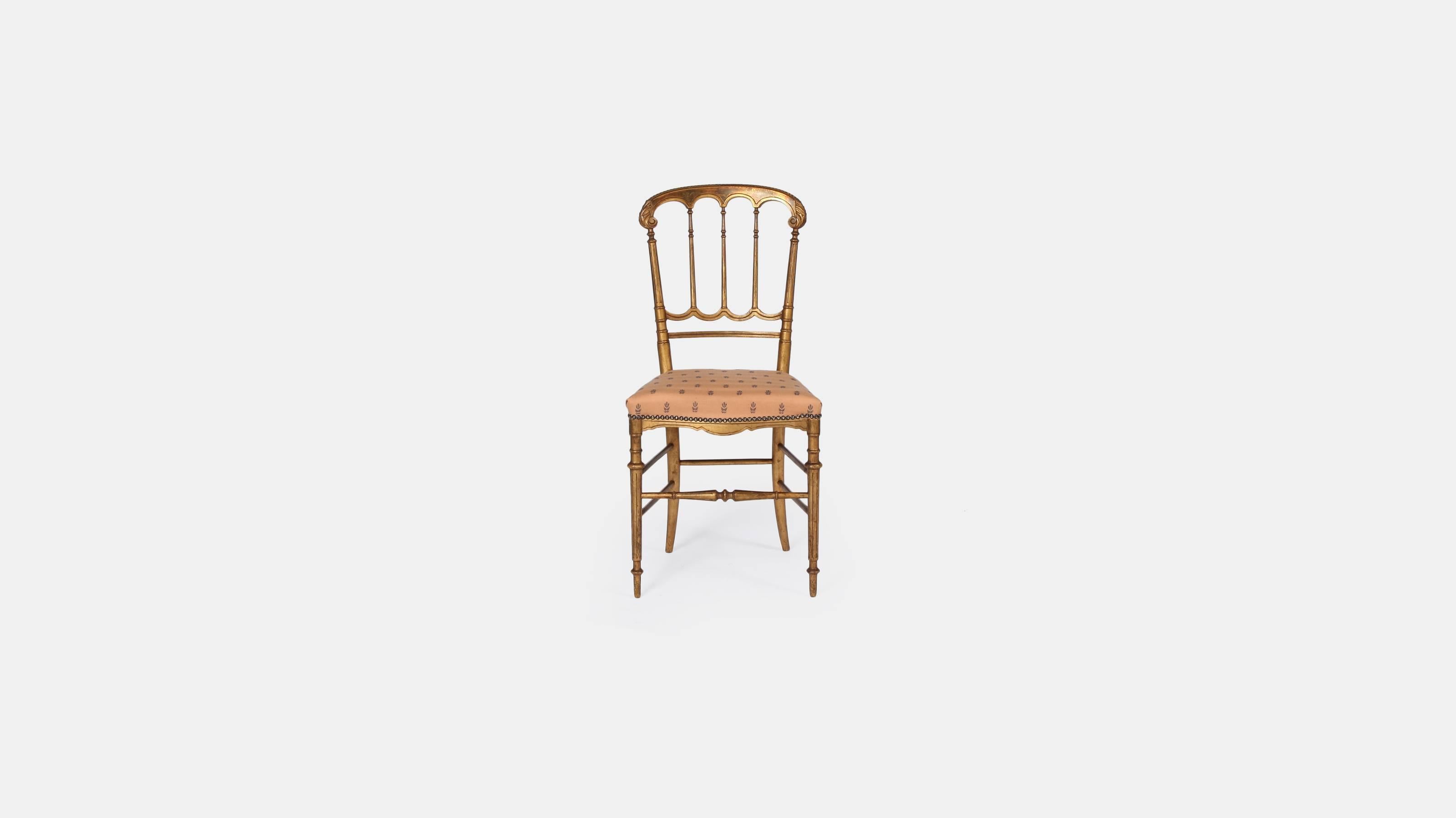 Rococo Pair of Giltwood Salon Chairs For Sale