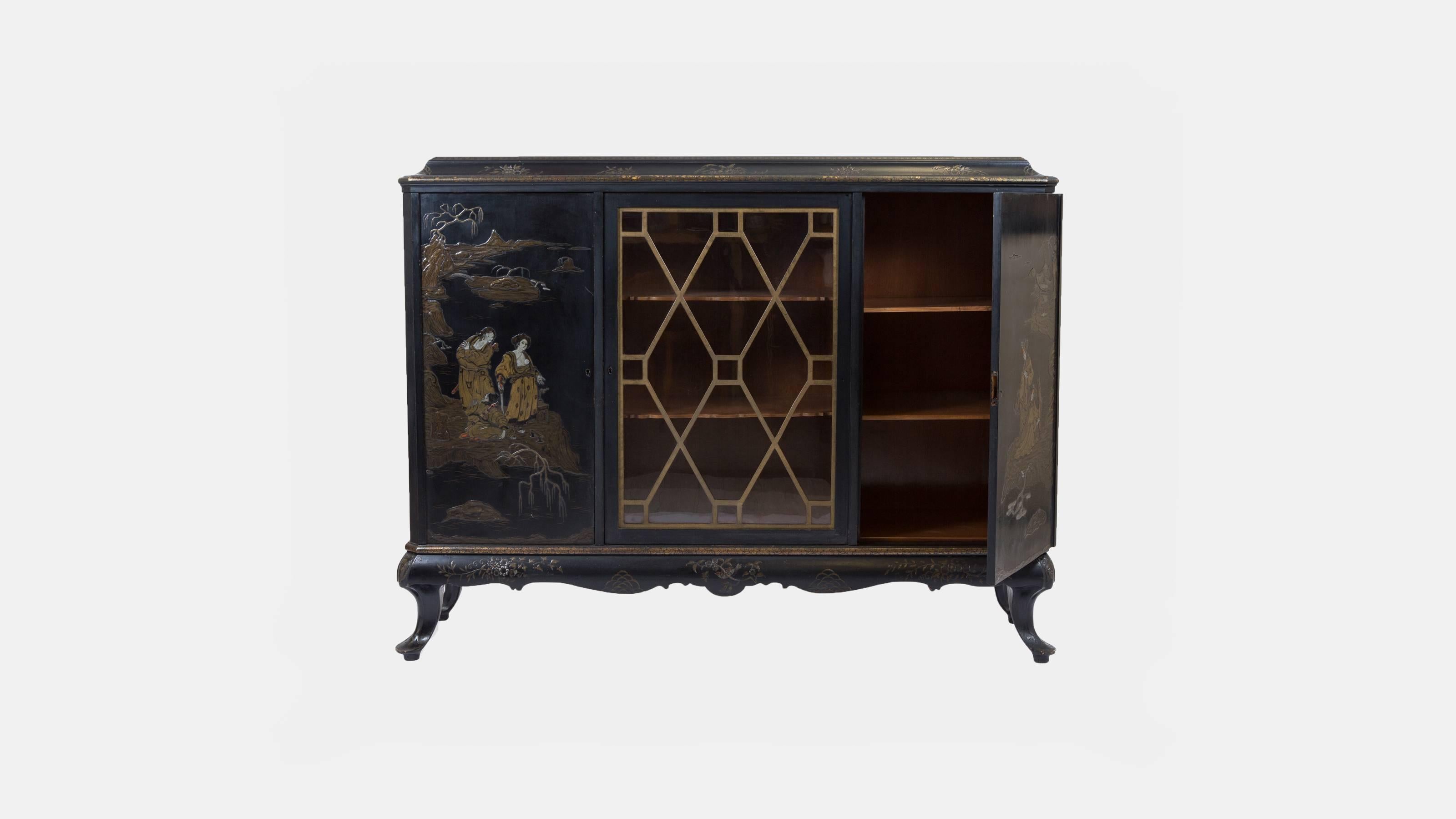 French Rare Maison Jansen Chinoiserie Cabinet For Sale