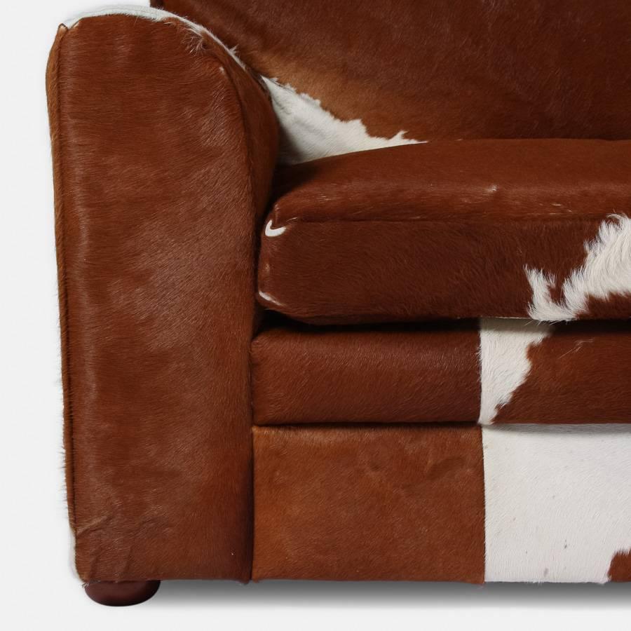 Country Vintage Cow Hide Sofa For Sale