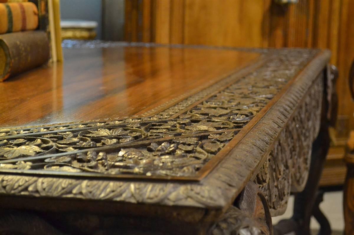British Indian Ocean Territory Raj Carved Elephant Table