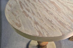 Rustic Small Assemblage Cigarette Table with Cement Bark Top