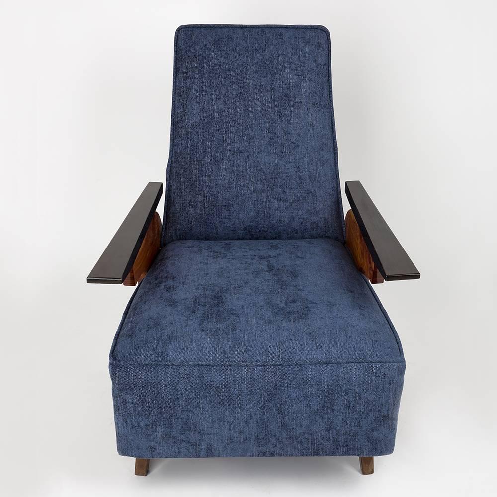 Mid-Century Modern 20th Century Navy Blue Armchair, 1960s For Sale