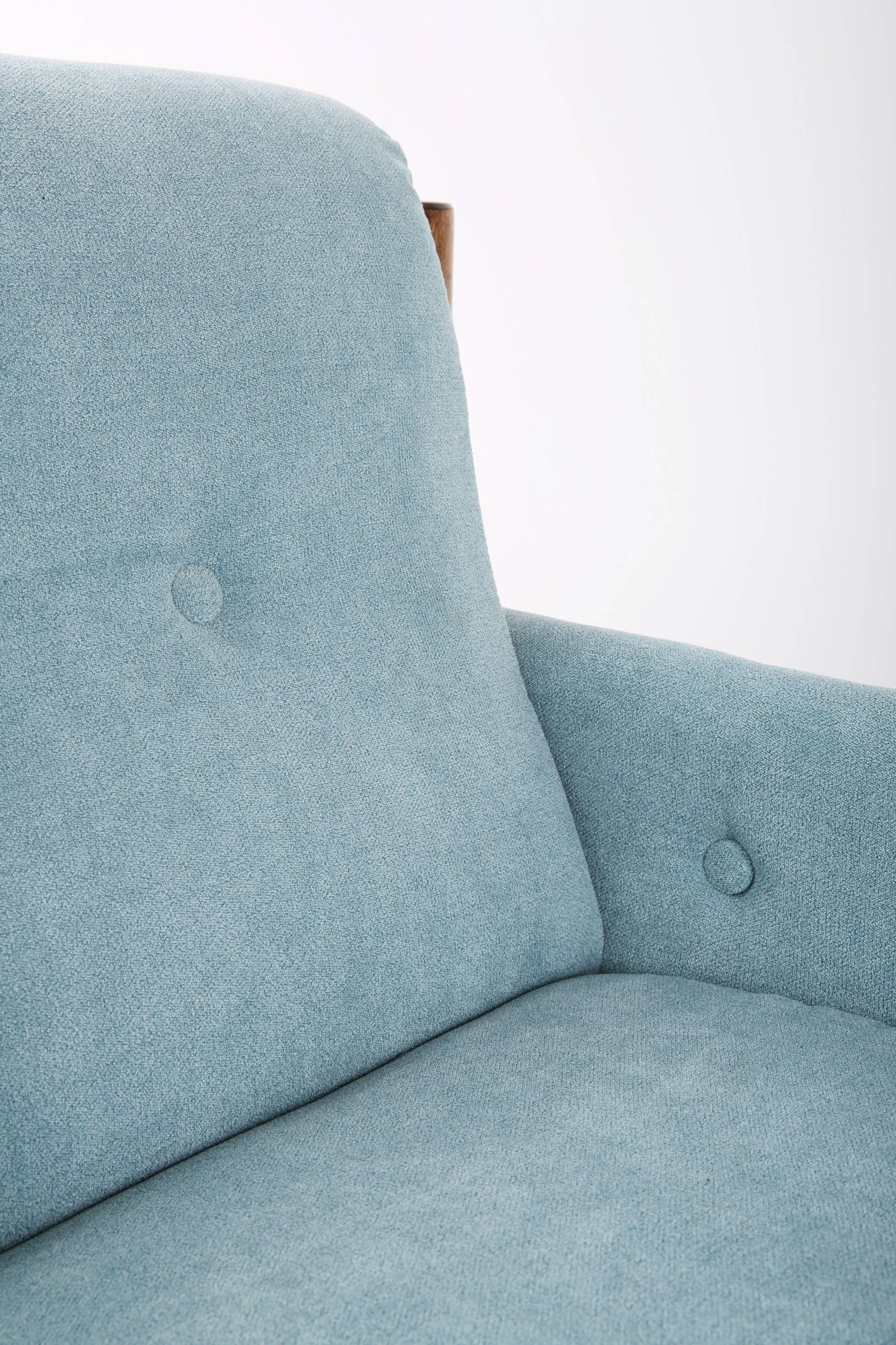 baby blue armchair