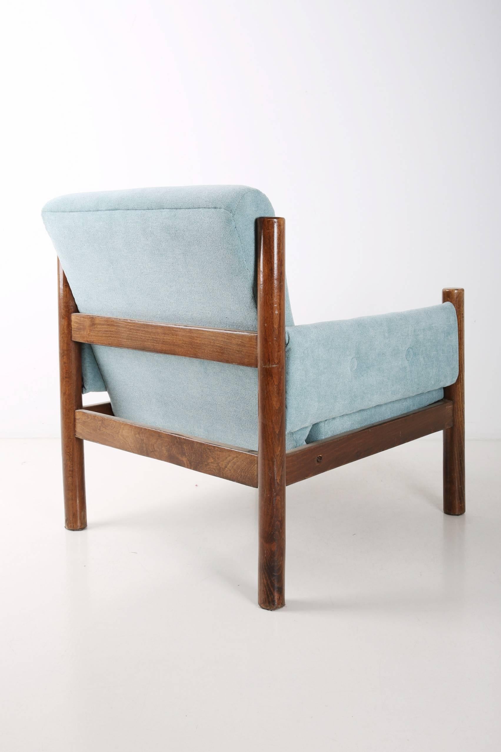Mid-Century Modern Baby Blue Vintage Armchair, 1960s