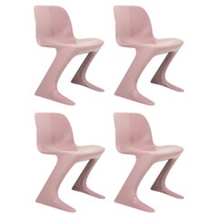 Four Pastel Violet Kangaroo Chairs Designed by Ernst Moeckl, Germany, 1968