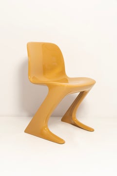 Four Brown Beige Kangaroo Chairs Designed by Ernst Moeckl, Germany, 1968