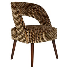 Mid Century Black and Brown Aperitivo MISIA Velvet Club Armchair, Europe, 1960s